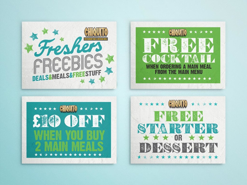 chiquito freshers postcards