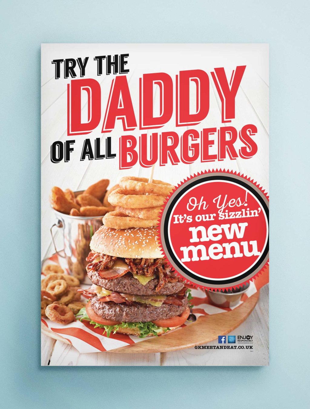 The daddy of all burgers Greene King poster
